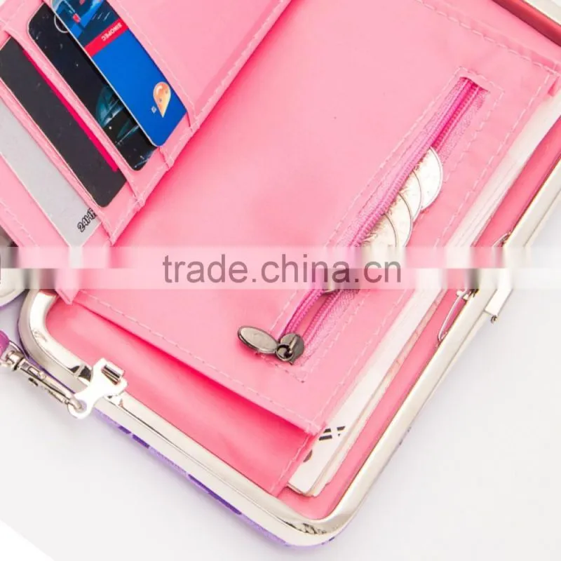 women metal frame wallet with cell phone pocket