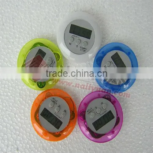 Hot sales colorful digital round shape kitchen timer for promotion