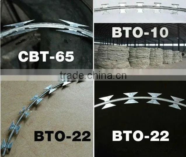 Galvanized barb tape/razor barbed wire/razor wire