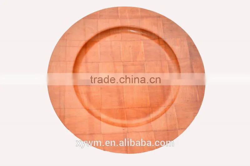 China Wholesale Red Wooden Woven Dessert Plate