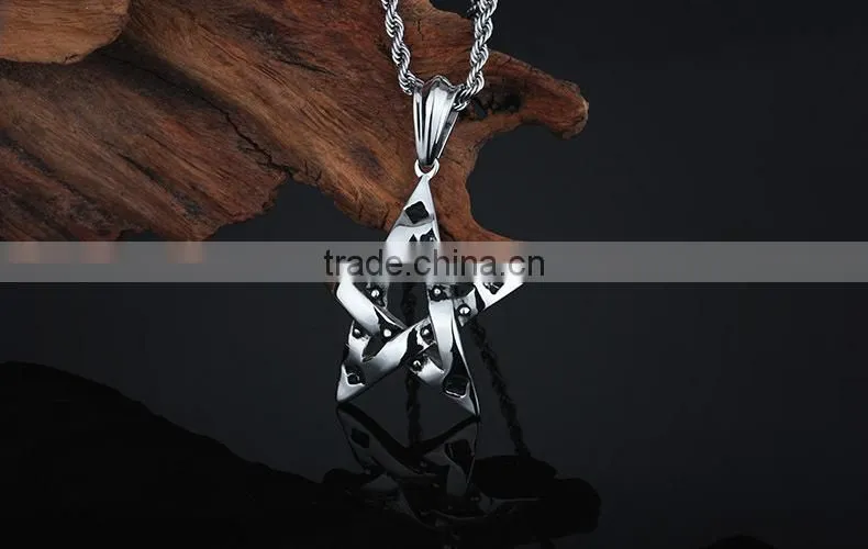 Vintage jewelry stainless steel fashion pentagram pendant