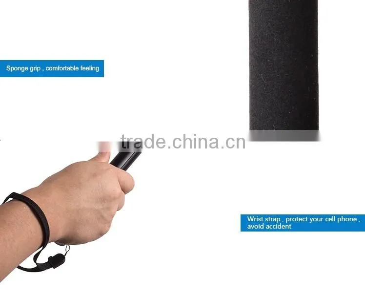 2016 wholesale Factory Extendable Anodized aluminum compact handheld monopod mini Selfie Stick for phone or camera