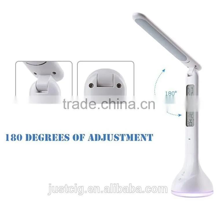 Factory LED Desk Table Lamp Rechargeable Portable Light Calendar Alarm Colck
