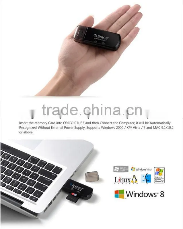 CTU-33 tiny ABS plastic Card Reader with USB 3.0 interface