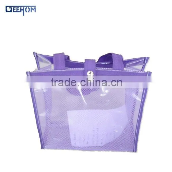 Large pvc cosmetic bag with handle and zipper lock