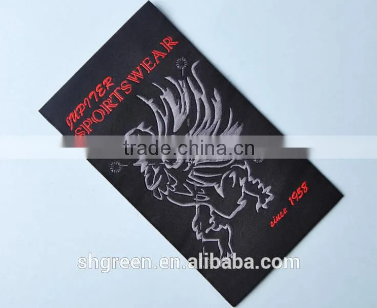 Name brand apparel folded woven label for T-shirt