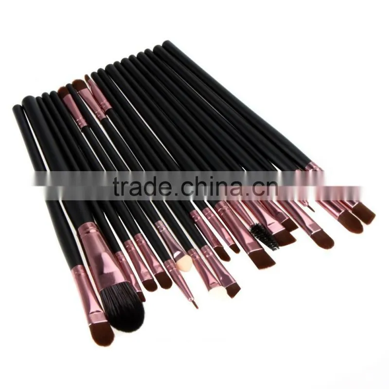 Newest 20pcs professional makeup brush set with black handle