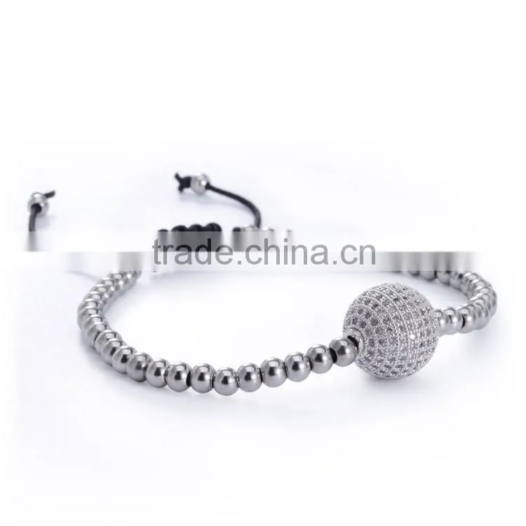 925 silver bracelet mens womens brass bead braided rope wire wholesale fashion jewelry