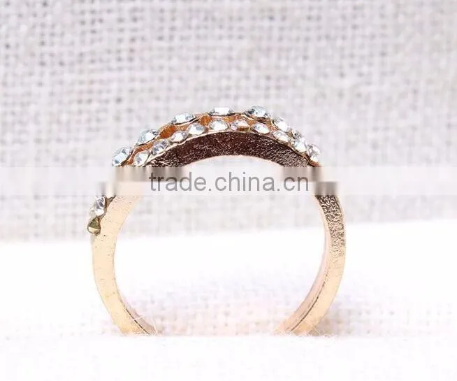 double coulour all crystal alloy little finger rings
