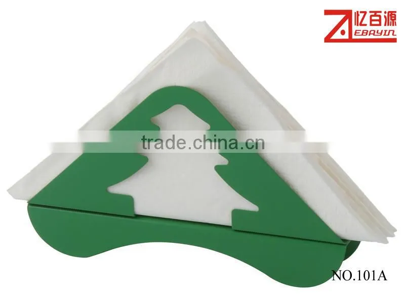 popular table decoration metal green christmas napkin holder