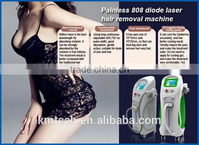 808 nm Diode Laser Epilation Electric Beauty Machines by Sapphire Contact Cooling