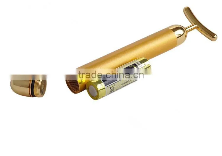 Golden ions beauty energy bar T-head Y-head massage bar for lymph detoxification blood circulation face tightening
