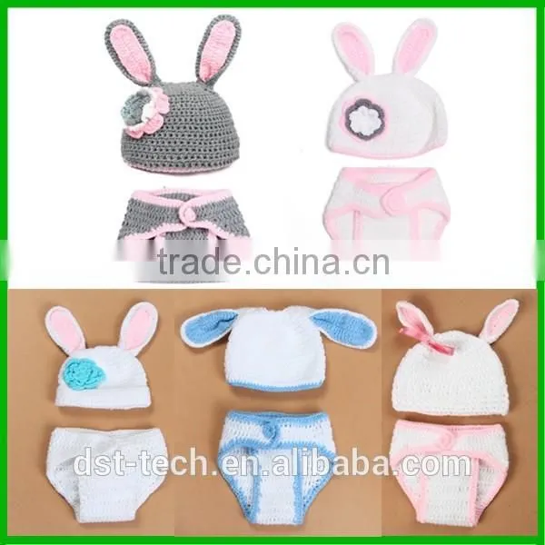 Rabbit shape baby photography props cotton yarn baby costume