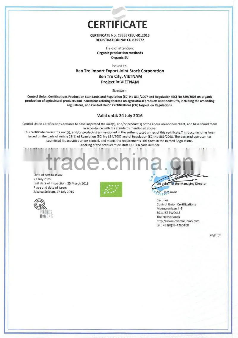 Organic Desiccated Coconut - High fat Medium grade