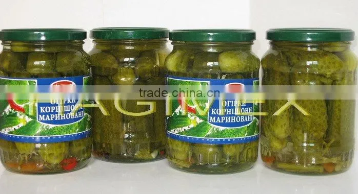 Good quality Vietnam fresh natural pickled cucumbers in jar 6-9cm