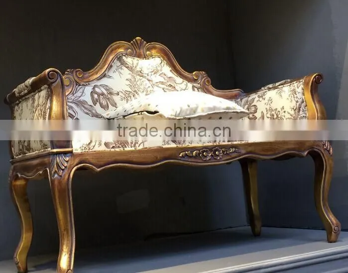 BISINI Solid Wood Long Sofa Chair, Elegant Living Room Leisure Chair, Good Quality Shoe Changing Chair (BF01-X1192)