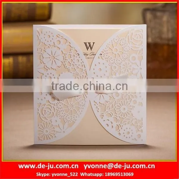 Square Red Laser Chinese Wedding Card