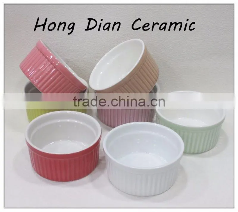 high end restaurant Ramekins Porcelain souffle dishes and Wholesale white ceramic ramekin for creme brulee
