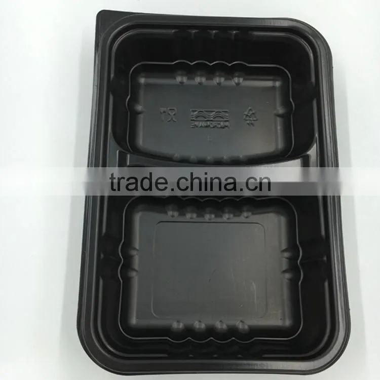 hot hot hot sale black plastic disposable microwave lunch box food container