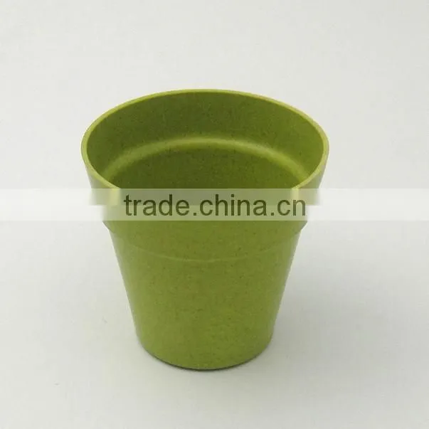 bamboo fiber plant pot with matching trays (saucers)