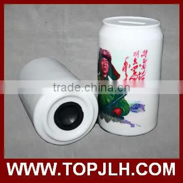 sublimation printable white ceramic saving bank,ceramic money bank