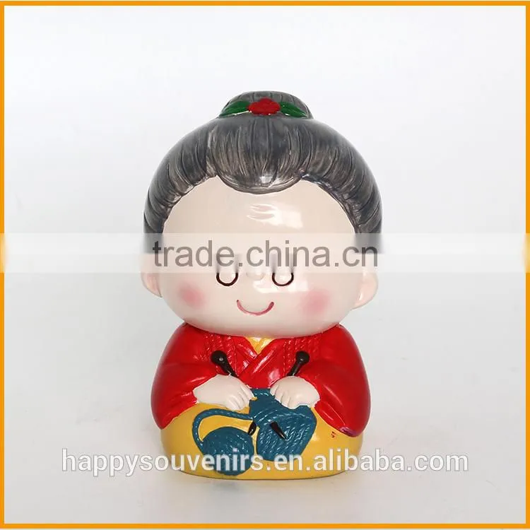 Lovely cheap resin cow piggy coin bank for kids