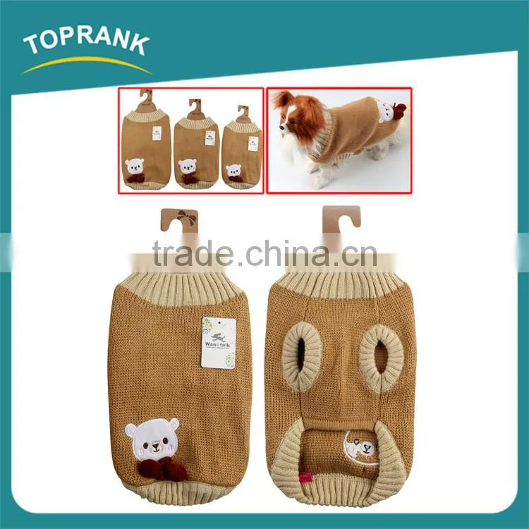 Wholesale bear pattern winter small easy knit dog sweater pattern free