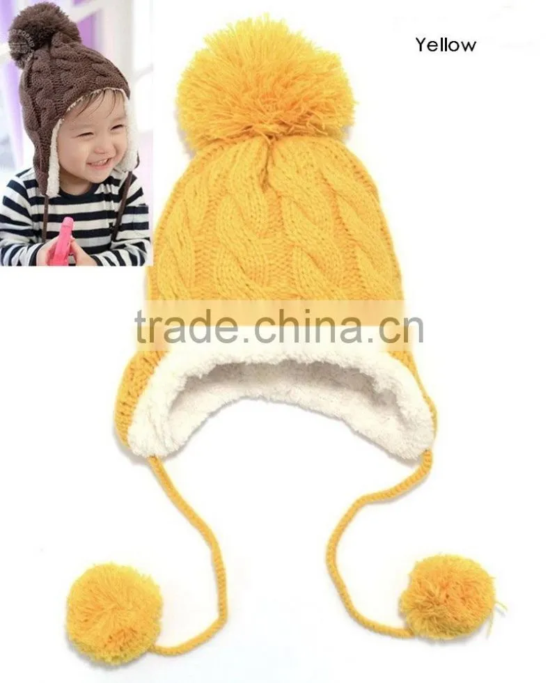Baby Hat Warm Winter Cap For Baby Boy Girl Children's Crochet Earflap Hats Caps