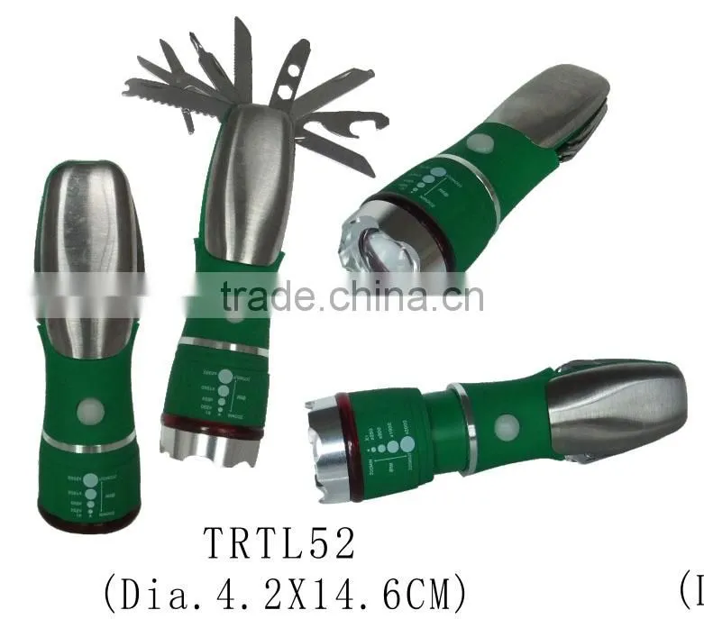 Gift Portable Plastic Multi Functional Swiss Knife with Led Light