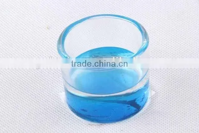 Colorful round glass candle holder