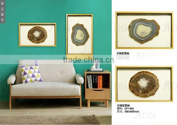 Framed Handmade Agate 3d shadow box wall art