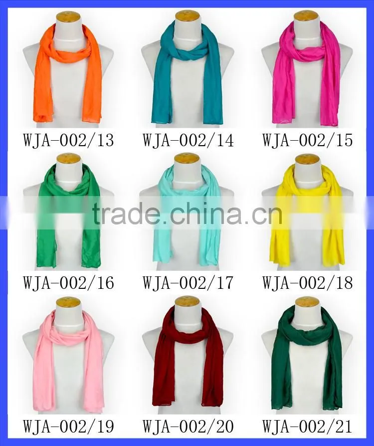 Many Colors Fashion Solid Polyester Long Scarf Women Shawl Scarf