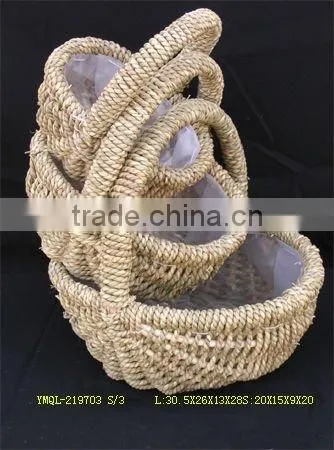 delicate seagrass basket