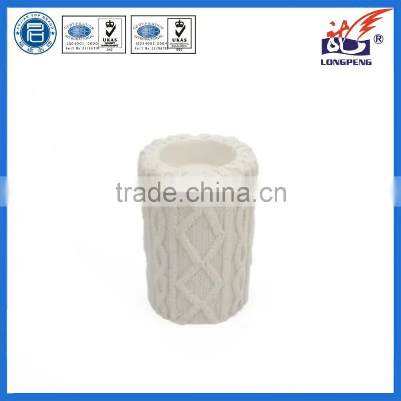 Eco-Friendly Elegant White Knitted Decorative Tealight Candle Holders