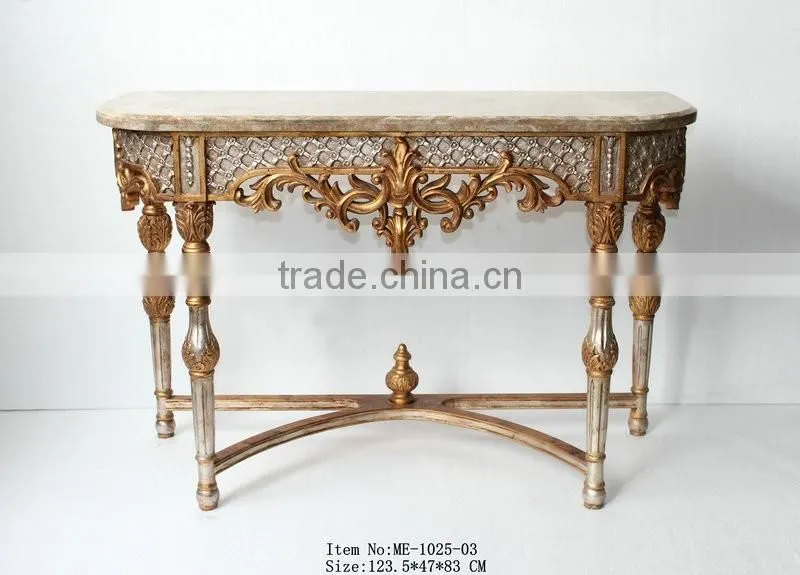 Living Room Furniture Antique Silver Console Table With Mirror