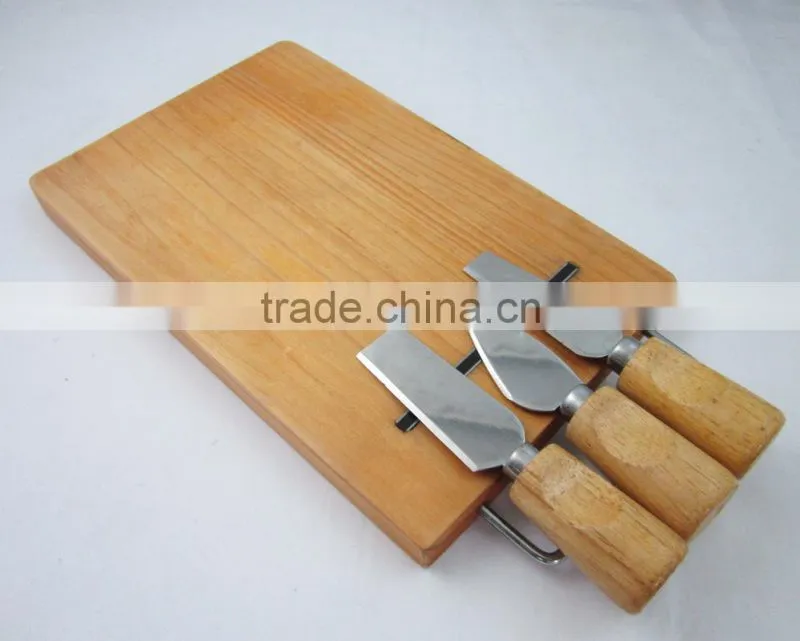 Pine Wood Cutting Board Cheese Board Set