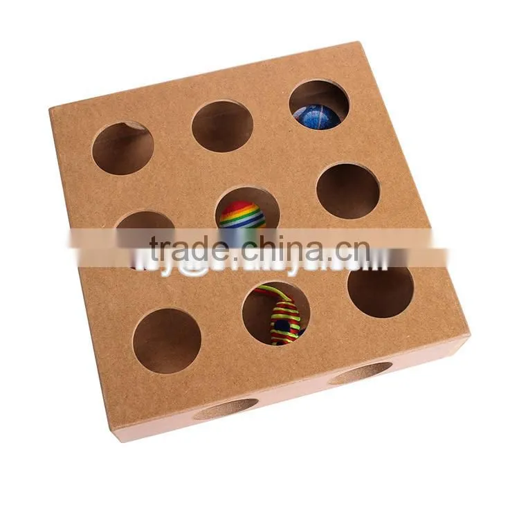Unique design toy puzzle box wooden cat toys best sale wooden interactive cat toys for sale W06F032
