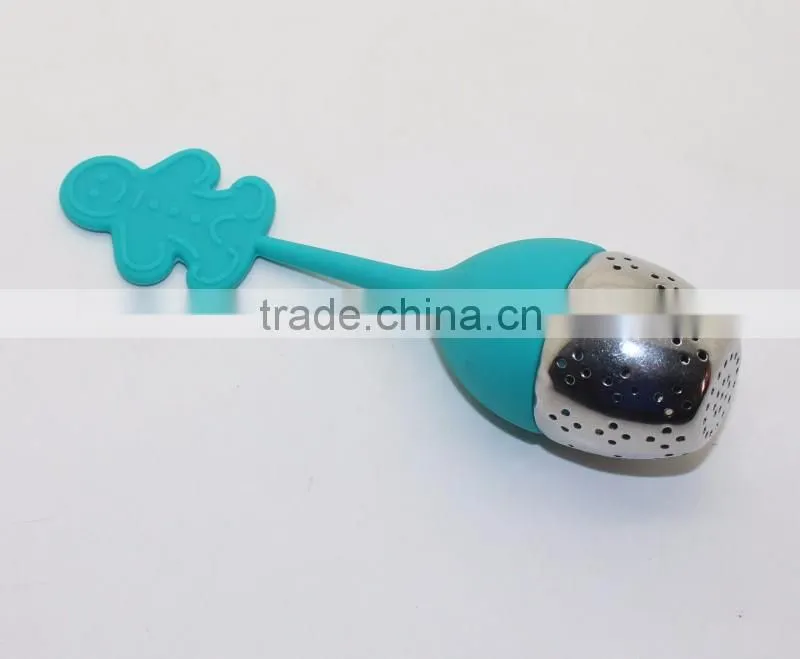 Food Grade silicone loose leaf tea infuser,silicone tea filter,silicone tea strainer with stainless steel ball