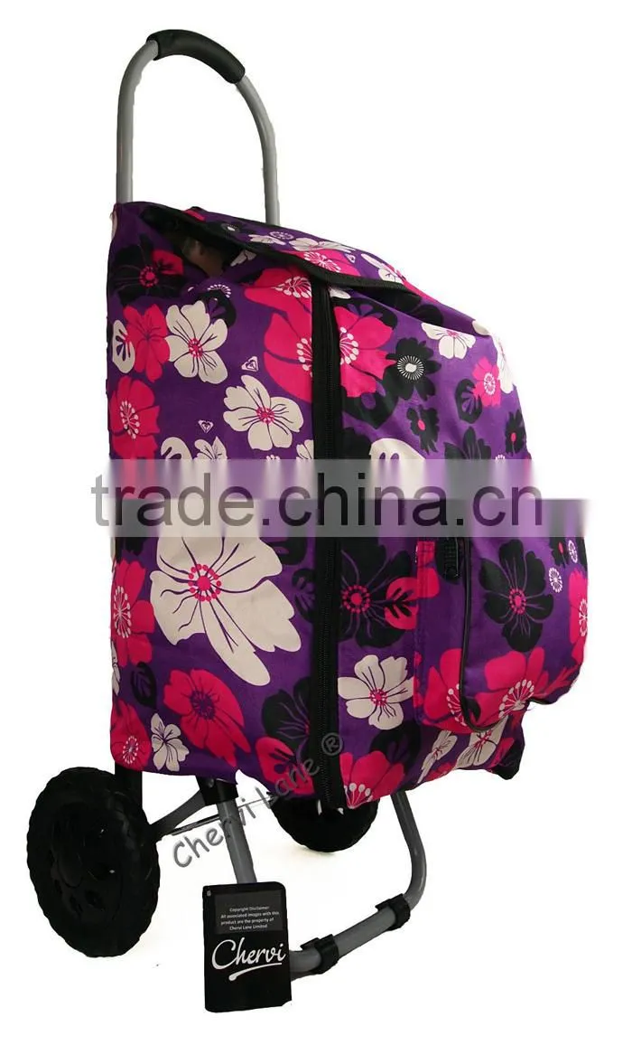 Zebra Pattern 20 Wheeled Rolling Shopping Tote Bag with Retractable Handle