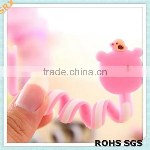 Novel OEM mini bear plastic earphone cable wire winder/novel plastic earphone cable winder