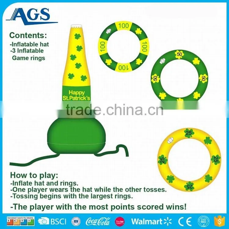Amusing animal and ring game play inflatable toy
