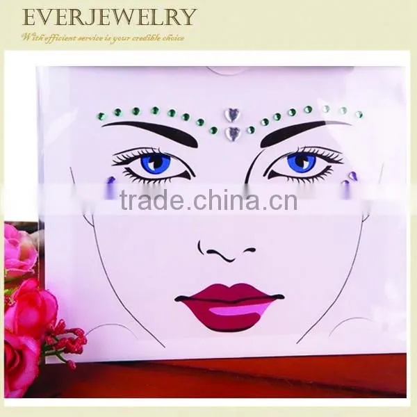 crystal stickers and decotative face rhinestones stickers