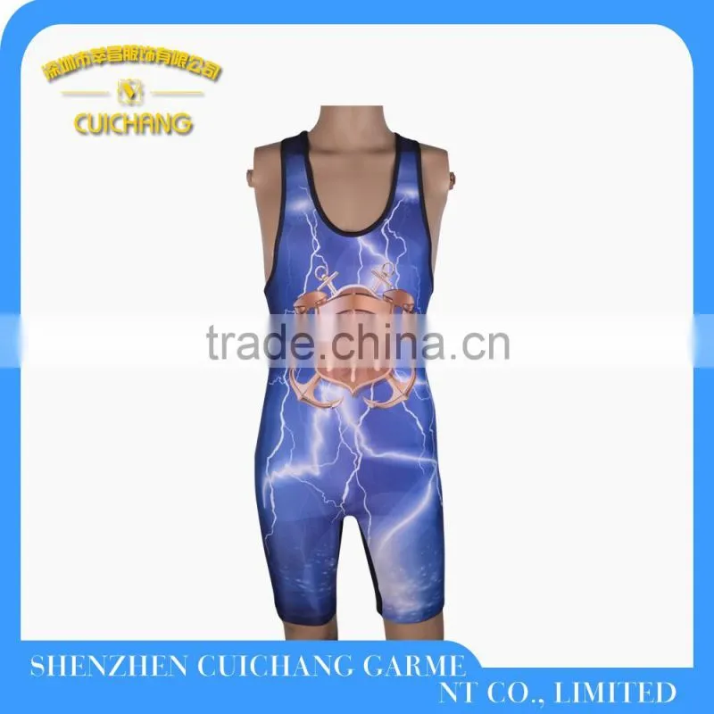 Professional cheap sublimated wrestling singlets
