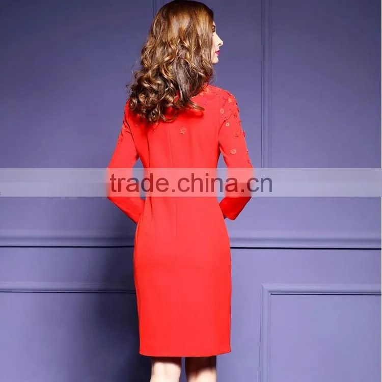 New design beautiful lady one-piece dress new fashion dress 2017 design