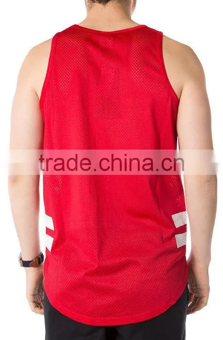100% mesh polyester men singlet tank top