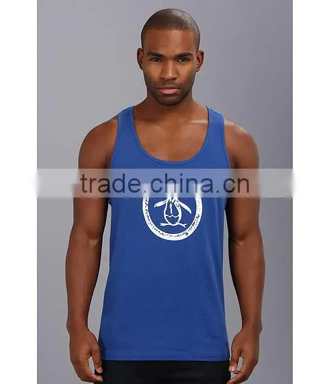 Logo Printed Fashion Mens Custom Solid Color Tank Top Wholesale