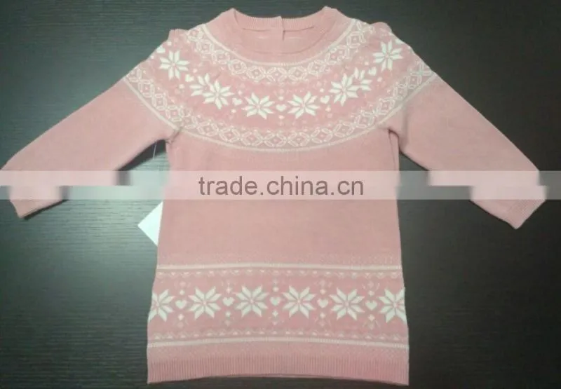 High Quality 2017 New arrival knitted turtleneck women jacquard sweater(BKNL1464)