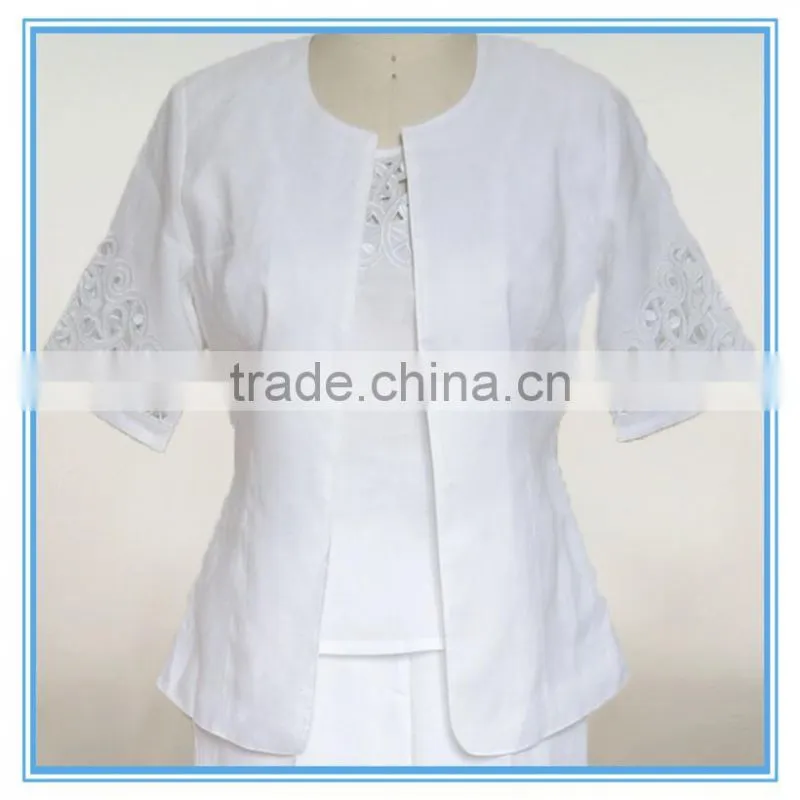 Ladies Formal Pant Suits 3-piece White Church Suits Designs