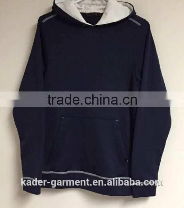 Unisex Pullover Hooded Sweatshirt Dark Blue Hoodie with Pocket