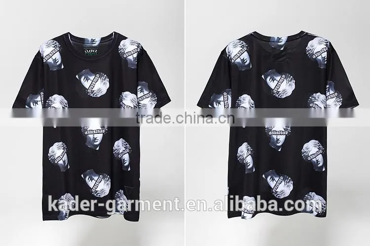 High Quality Full Sublimation T shirt with Statue Digital Print T shirt for Unisex